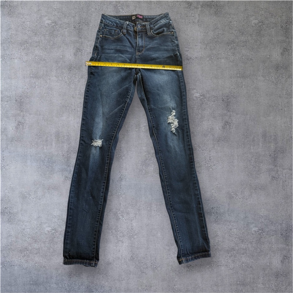 Classic Blue Straight Leg Jeans with Worn-In Look - Picture 6 of 8